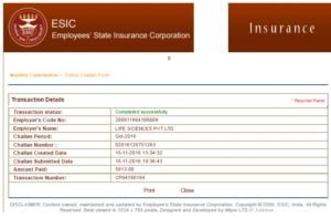 ESI REGISTRATION AND MONTHLY CHALLAN GENERATION